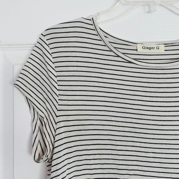 Black and White Striped Tee - Picture 2 of 2